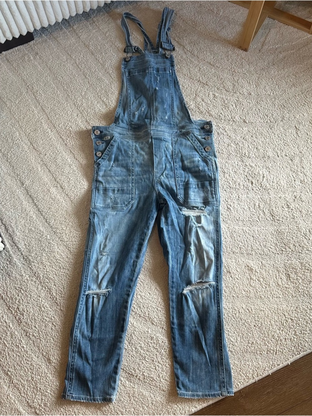 Citizens Of Humanity Audrey Distressed Slim Crop Overalls